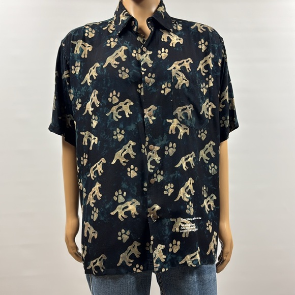 Ojai Dog Print Casual Button-up Shirt - Picture 1 of 13